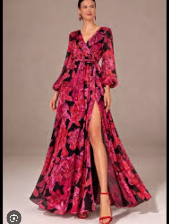 primer amor Dresses & Skirts - V-Neck Floral Wrap Maxi Dress in Wine Multi